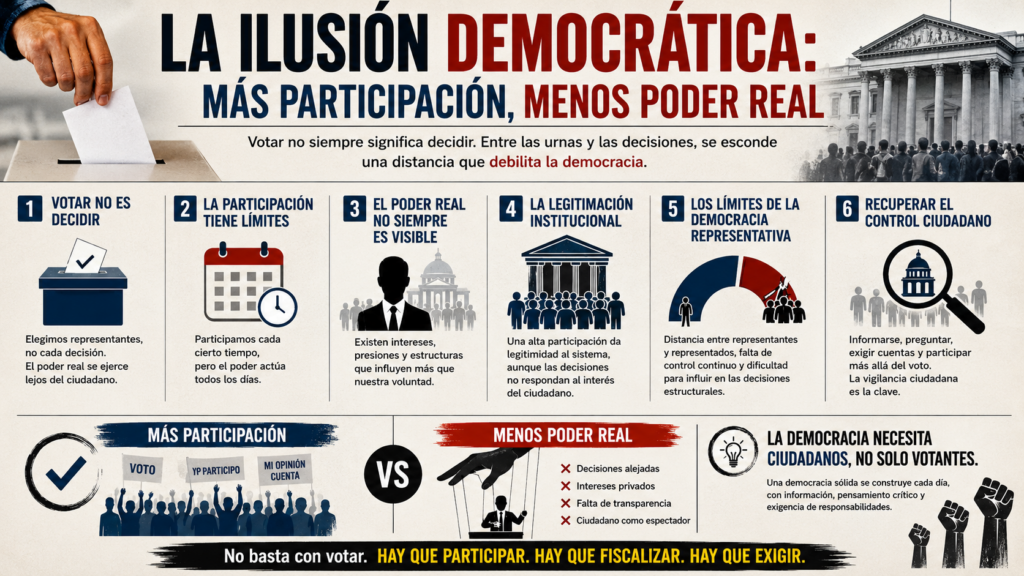 LA ILUSIÓN DEMOCRÁTICA: MÁS PARTICIPACIÓN, MENOS PODER REAL